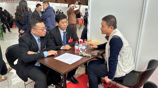 代表们在现场咨询问题。王崟欣摄